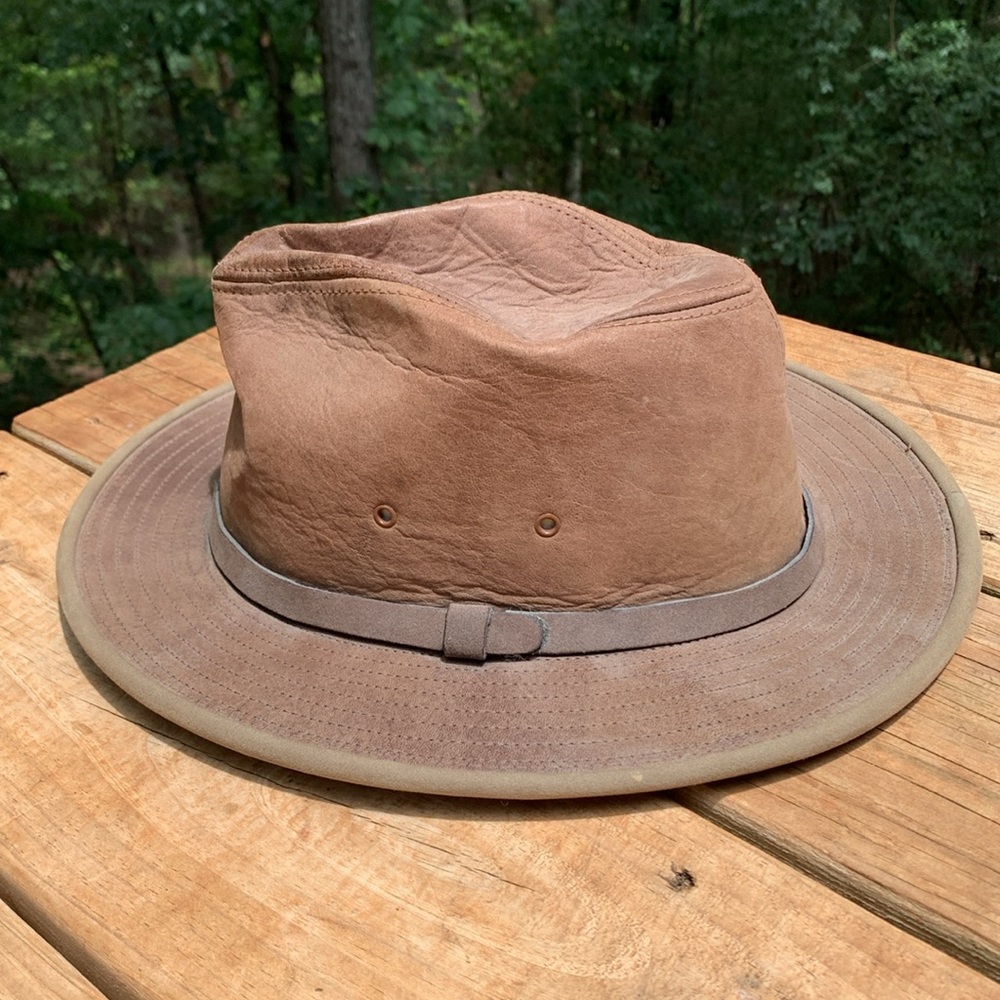 ADVENTURE BOUND BROWN LEATHER HAT XL - Picture 2 of 10
